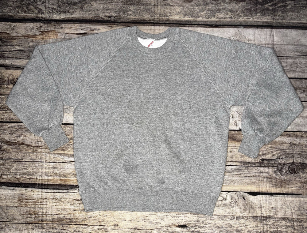 Vintage Jerzees Dark Gray Pullover Crewneck Sweatshirt Blank Size XL USA